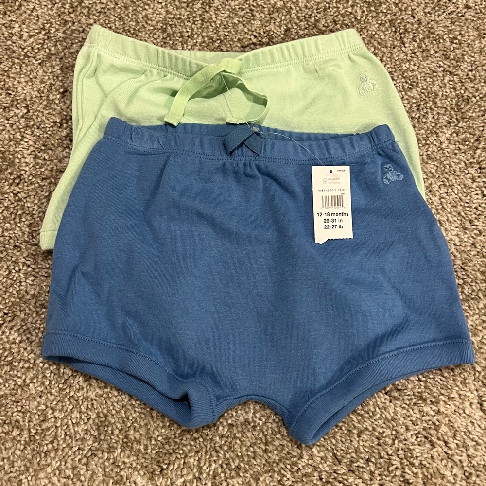 Baby Gap First Favorites shorts shorties blue and green 12-18 months